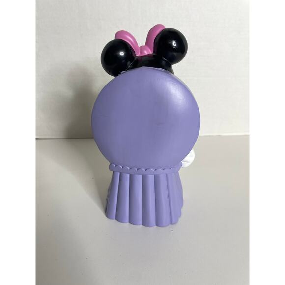 VINTAGE 1994 DISNEY MINNIE MOUSE COIN BANK W/PLUG PINK DRESS LIPSTICK JUST TOYS - Picture 3 of 6